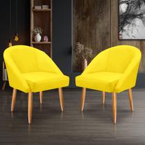 KIT 2 Cadeira Lua Veludo Decorativa Luxo