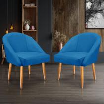 KIT 2 Cadeira Lua Veludo Decorativa Luxo