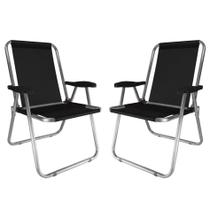 Kit 2 Cadeira Max Alumínio Praia Piscina Camping Até 140 Kg - Zaka Kit 2 Cadeira Max Alumínio Praia Piscina Camping Até 140 Kg - Zaka