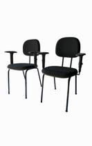 Kit 2 Cadeira Palito Braço Regulável Recepção Sala Espera Kit 2 Cadeira Palito Braço Regulável Recepção Sala Espera