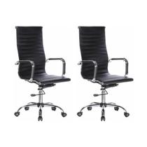 Kit 2 Cadeira para Escritório Presidente Esteirinha material sintético Office