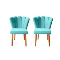 Kit 2 Cadeira Poltrona Sala de Jantar Penteadeira Reforçada Decorativa Pétala Suede