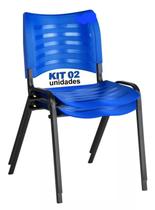 Kit 2 Cadeira Prisma Iso Fixa Igreja Recepção Sala Espera