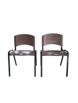 Kit 2 cadeira prisma iso fixa para igreja recepção sala de espera marrom Kit 2 cadeira prisma iso fixa para igreja recepção sala de espera marrom