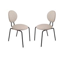 Kit 2 Cadeiraa Para Sala De Jantar Sofia Linho Bege - FdECOR