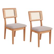 Kit 2 Cadeiras 100% MDF Freijó/Bege Claro J20 - Dalla Costa