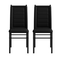 Kit 2 Cadeiras Aço Preto Tokio Reforçada Luxo Estofada material sintético - Art Panta