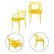 Kit 2 Cadeiras Allegra Design Durável Uso Interno e Externo