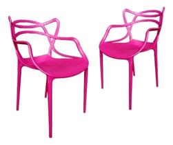 Kit 2 cadeiras allegra rosa pink