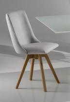 Kit 2 Cadeiras Angelina Base Champagne Fixa ou Giratória Tecido Linho Cru - Datelli Design