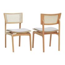 Kit 2 Cadeiras Apollo Madeira Maciça Encosto Telinha Assento Anatômico Estofado Corano