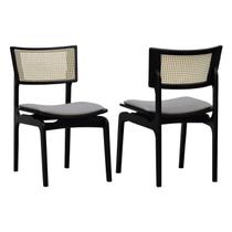 Kit 2 Cadeiras Apollo Madeira Maciça Encosto Telinha Assento Anatômico Estofado Linho