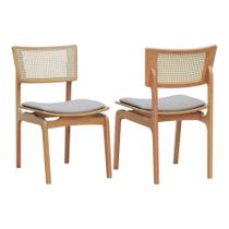 Kit 2 Cadeiras Apollo Madeira Maciça Encosto Telinha Assento Anatômico - Natural