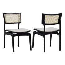 Kit 2 Cadeiras Apollo Madeira Maciça Encosto Telinha Assento Anatômico - Preto