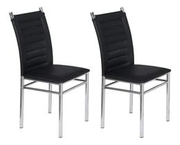 Kit 2 cadeiras art panta cromada tokio preta