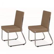 Kit 2 Cadeiras Assento Estofado Deise Aço Nobre Móveis