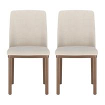 Kit 2 Cadeiras Avulsas Estofadas D23 Mesa Jantar Sala Quarto Liso Castanho Bege Kit 2 Cadeiras Avulsas Estofadas D23 Mesa Jantar Sala Quarto Liso Castanho Bege