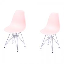 Kit 2 Cadeiras Base Cromada Dkr Kit 2 Cadeiras Base Cromada Dkr