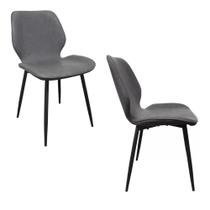 Kit 2 Cadeiras Bergen Grafite e Caramelo - Fratini