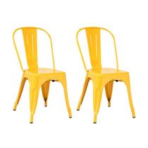 Kit 2 Cadeiras Berlim Amarelo Aço 85x44x50cm Fratini