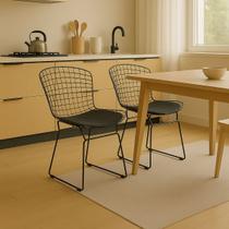 Kit 2 Cadeiras BERTOIA maciça preta - Poltronas do Sul