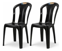 KIT 2 CADEIRAS BISTRO DECOR MOBILIA 77 PRETA Conforto e Estilo para Cozinha, Sala, Área Externa e Lazer