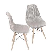 Kit 2 Cadeiras Boxbit Colmeia Base Em Madeira Fendi