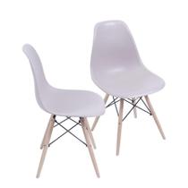 Kit 2 Cadeiras Boxbit Dkr Eames Base Em Madeira Fendi