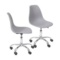 Kit 2 Cadeiras Boxbit Dkr Eames Base Em Rodízio Cinza Kit 2 Cadeiras Boxbit Dkr Eames Base Em Rodízio Cinza