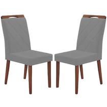 Kit 2 Cadeiras California em Linho Estofadas Minas Plac Cor Cinza