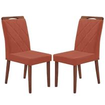 Kit 2 Cadeiras California em Veludo Estofadas Minas Plac Cor Cobre
