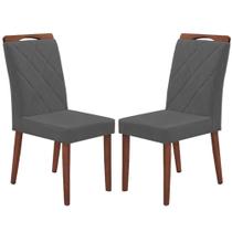 Kit 2 Cadeiras California em Veludo Estofadas Minas Plac Cor Grafite