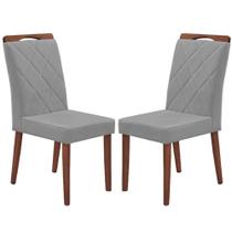 Kit 2 Cadeiras California em Veludo Estofadas Minas Plac Cor Prata