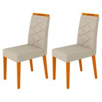Kit 2 cadeiras Caroline para mesa de jantar Ype/Bege Casa Madre - New Ceval