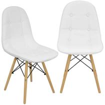 Kit 2 Cadeiras Charles Eames Botonê Eiffel Wood Estofada Couro Kit 2 Cadeiras Charles Eames Botonê Eiffel Wood Estofada Couro
