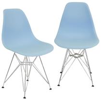 Kit 2 Cadeiras Charles Eames Eiffel Base Metal Cromado