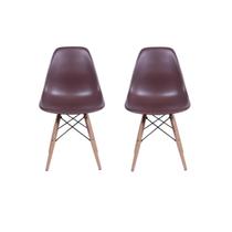 Kit 2 Cadeiras Charles Eames Eiffel Café Base Madeira Sala Cozinha Jantar