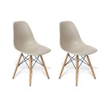 Kit 2 Cadeiras Charles Eames Eiffel Wood Design Jantar Fendi