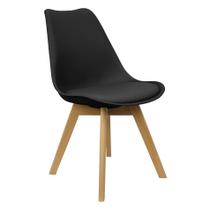 Kit 2 Cadeiras Charles Eames Leda Luisa Saarinen Design Wood Estofada Base Madeira