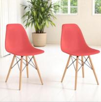 Kit 2 Cadeiras Charles Eames Wood Design Eiffel Diversas Cores