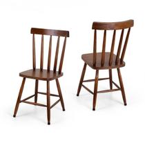 Kit 2 Cadeiras Colonial Lisa Rustica Madeira Maciça