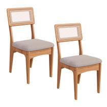 Kit 2 Cadeiras com 100% Mdf Freijó/Bege Claro J20 - Dalla Costa