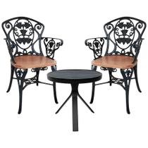 Kit 2 Cadeiras com Mesa de Centro Alumínio para Varanda Jardim Area Externa Sacada Prédio