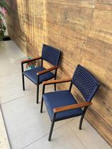 Kit 2 cadeiras corda náutica com braço área externa Brisa - Solare Móveis Kit 2 cadeiras corda náutica com braço área externa Brisa - Solare Móveis