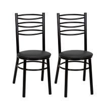 Kit 2 Cadeiras CP33 Pintadas Pretas Treparoni