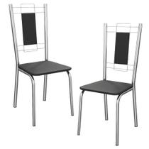 Kit 2 Cadeiras Cromada Sala Jantar 2C005CR Kappesberg