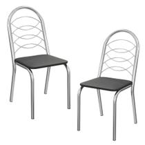 Kit 2 Cadeiras Cromada Sala Jantar 2C009CR Kappesberg