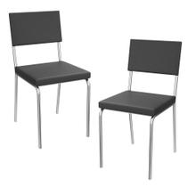 Kit 2 Cadeiras Cromada Sala Jantar 2C128CR Kappesberg