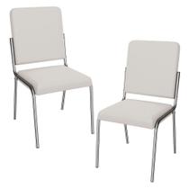 Kit 2 Cadeiras Cromada Sala Jantar 2C129CR material sintético Marrom Kappesberg