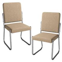 Kit 2 Cadeiras Cromada Sala Jantar 2C139CR material sintético Marrom Kappesberg